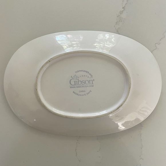 Vintage Gibson Designs Fruitful 10in White Oval Serving Platter - Picture 5 of 10